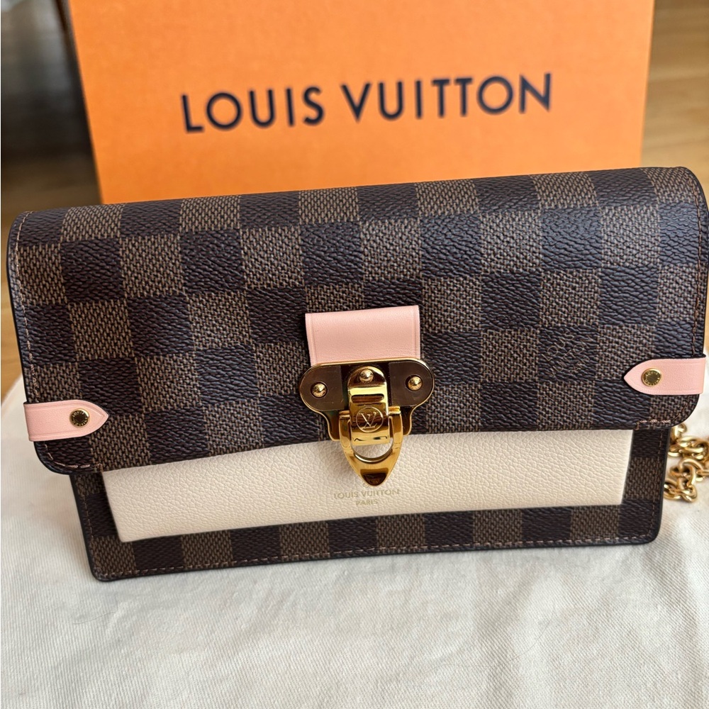 Louis Vuitton Checkered Brown and Cream Crossbody Bag